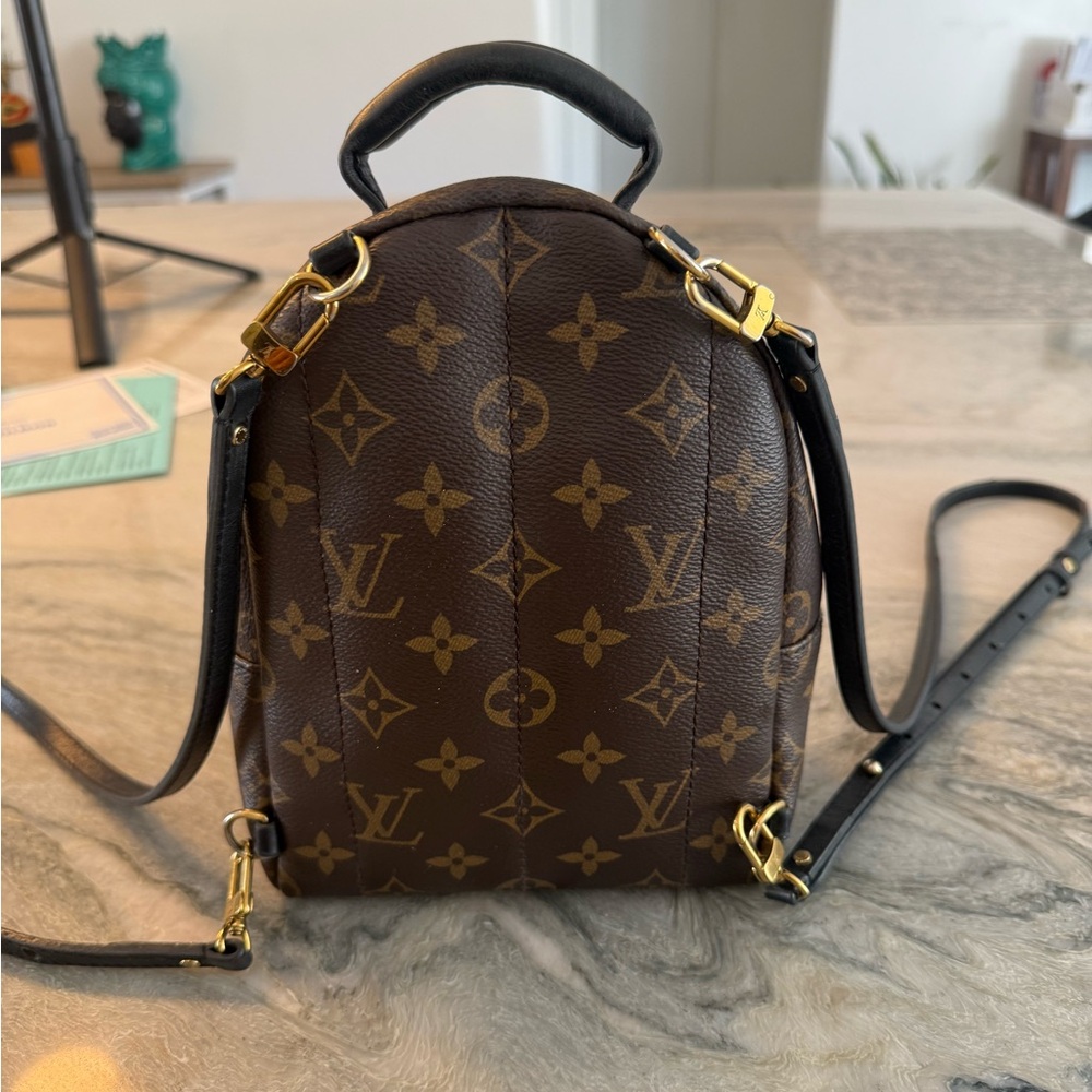 Louis Vuitton Brown Monogram Backpack with Gold-Tone Hardware